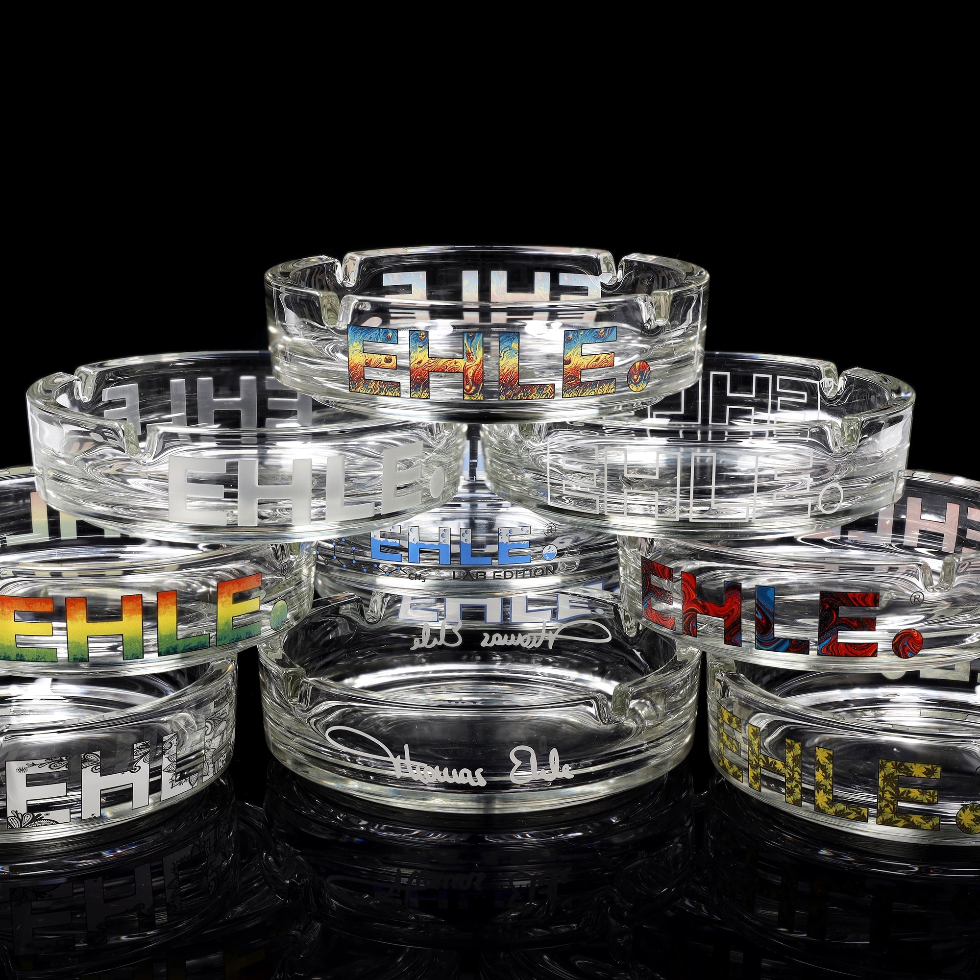 ehle-aschenbecher-15-cm-glas-mit-logo-wahl image 1