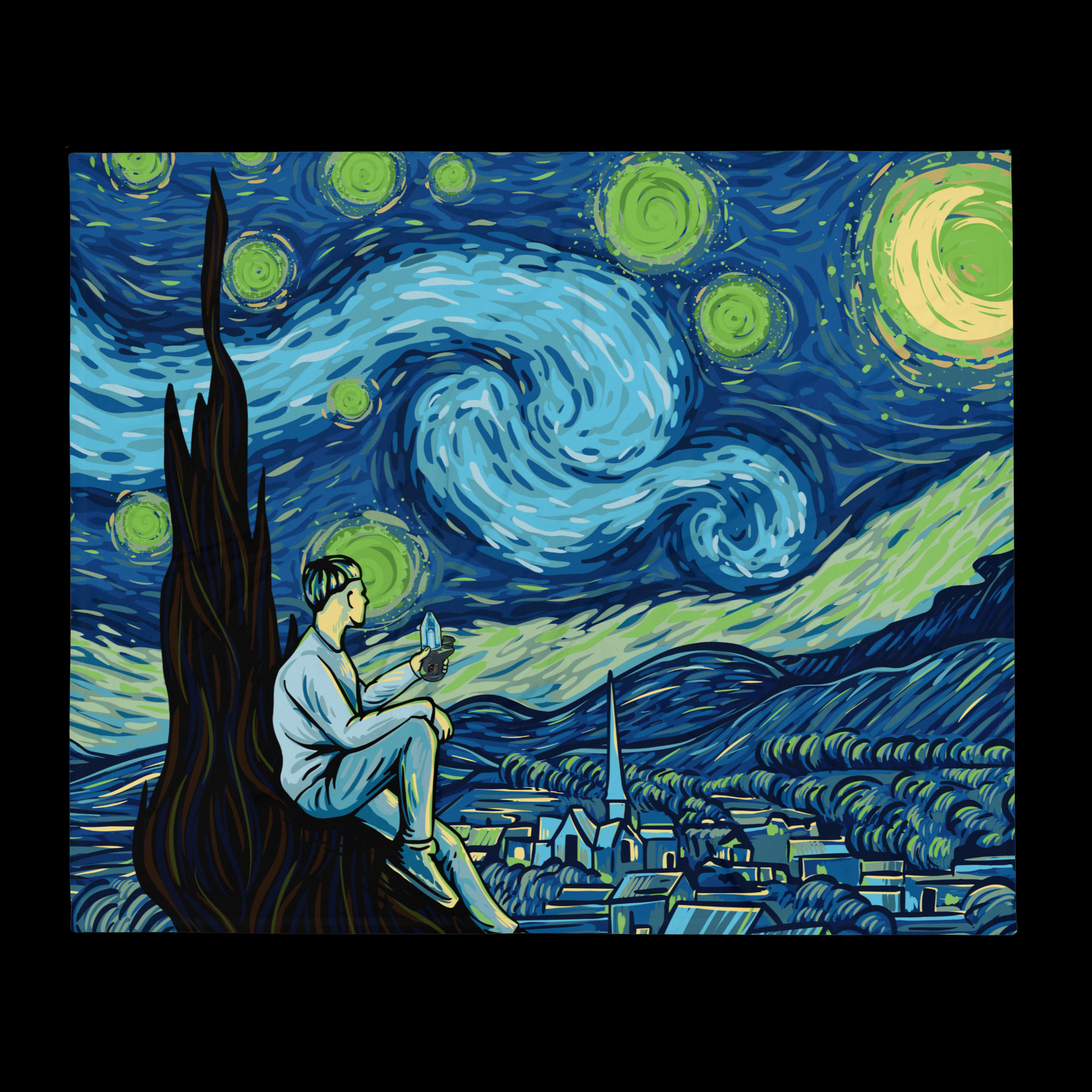 focus-v-carta-starry-night-throw-blanket-decke image 1