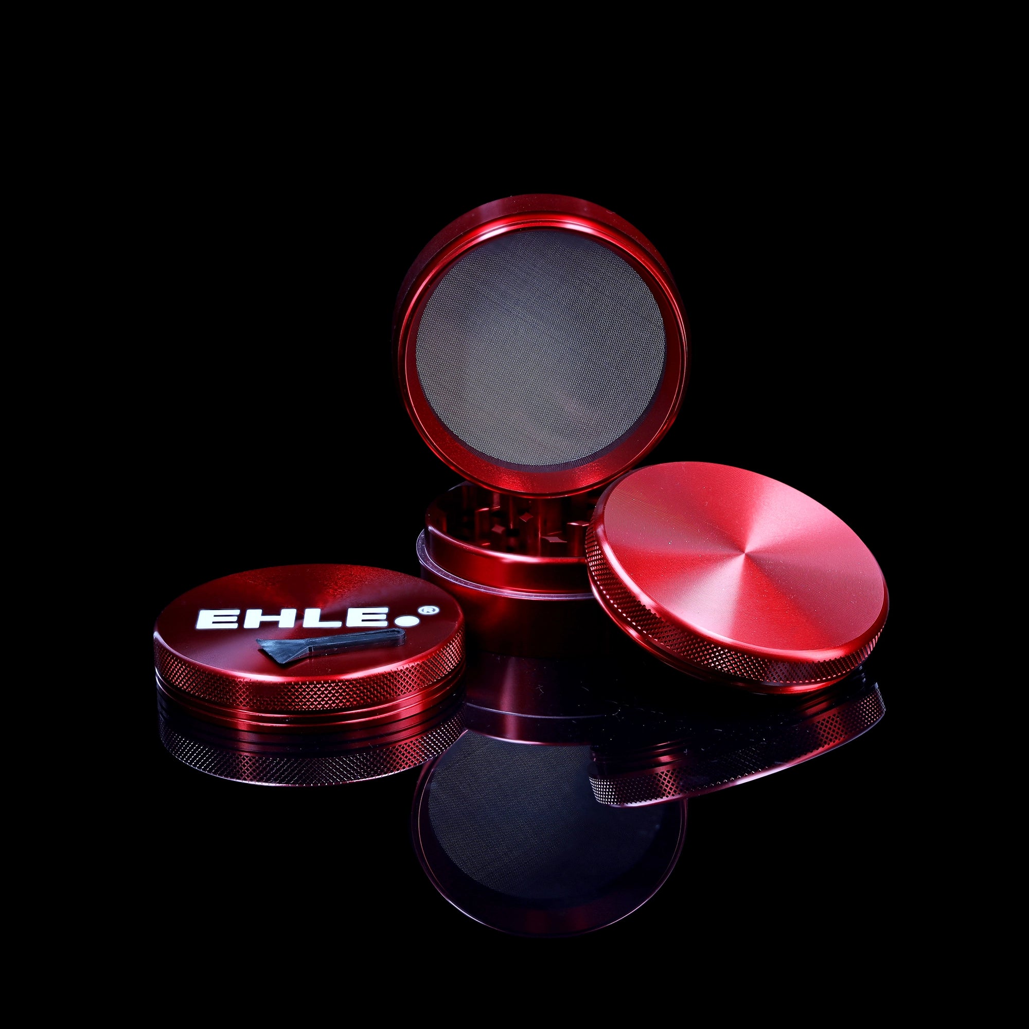 ehle-aluminium-grinder-63mm-rot-4-teilig-mit-pollensieb image 2