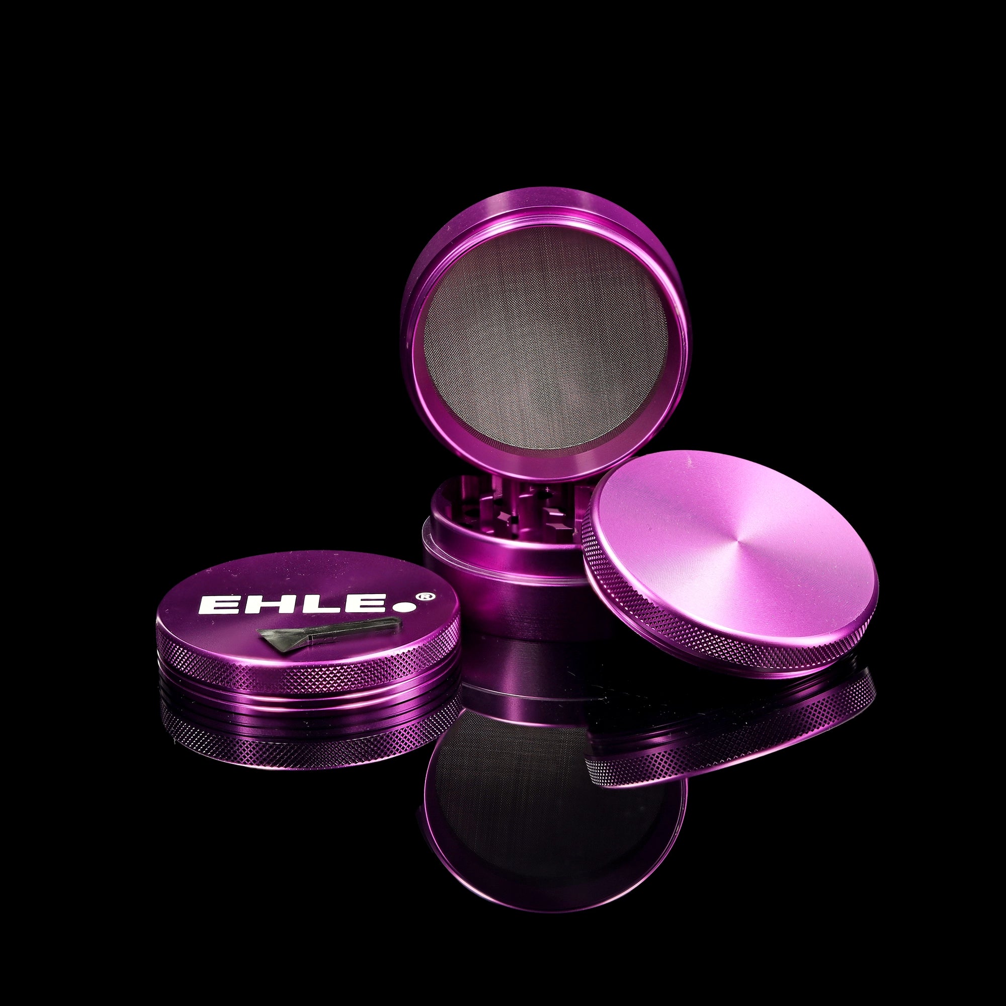 ehle-aluminium-grinder-63mm-lila-4-teilig-mit-pollensieb image 2