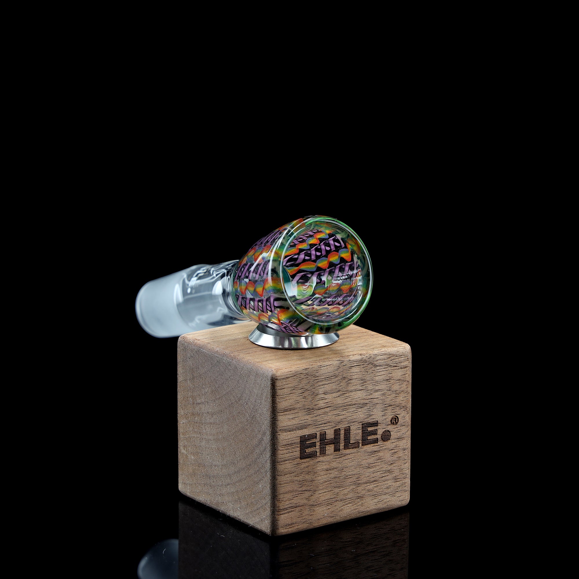 ehle-bong-kopf-ns-18-8-crushed-opal-spiral-mit-holzst-nder image 2