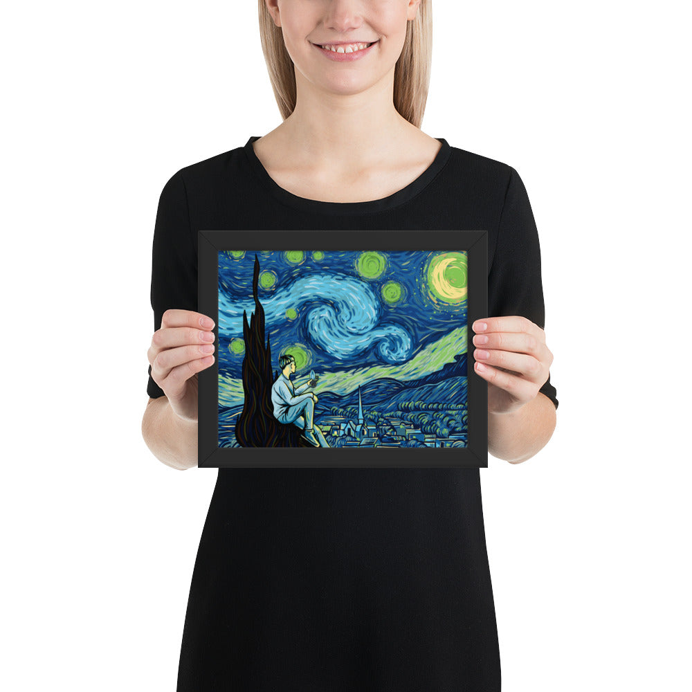 focus-v-carta-starry-night-gerahmter-kunstdruck image 2