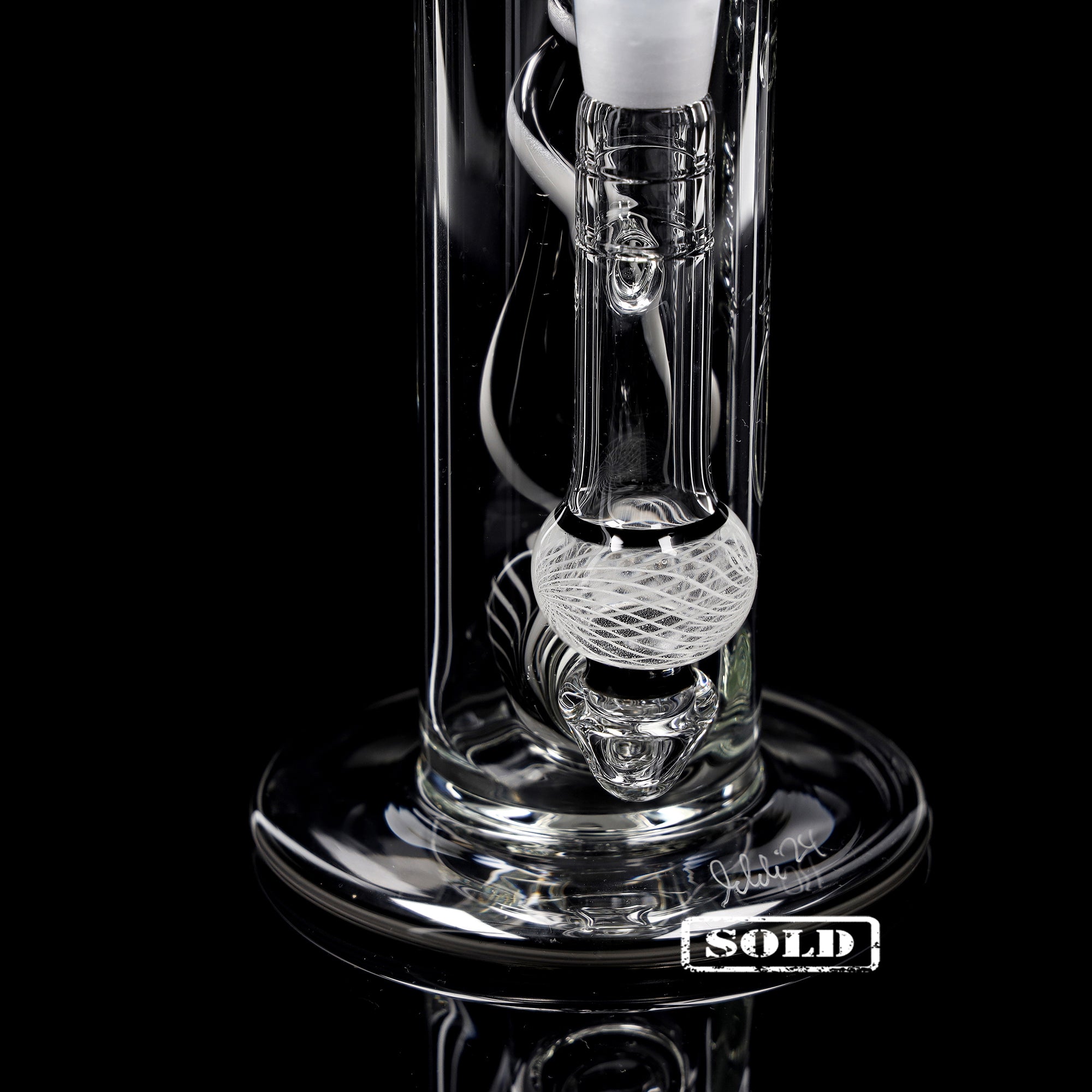 ehle-best-of-2024-august-bottle-perc-black-white-bong-ns14-5mm image 8