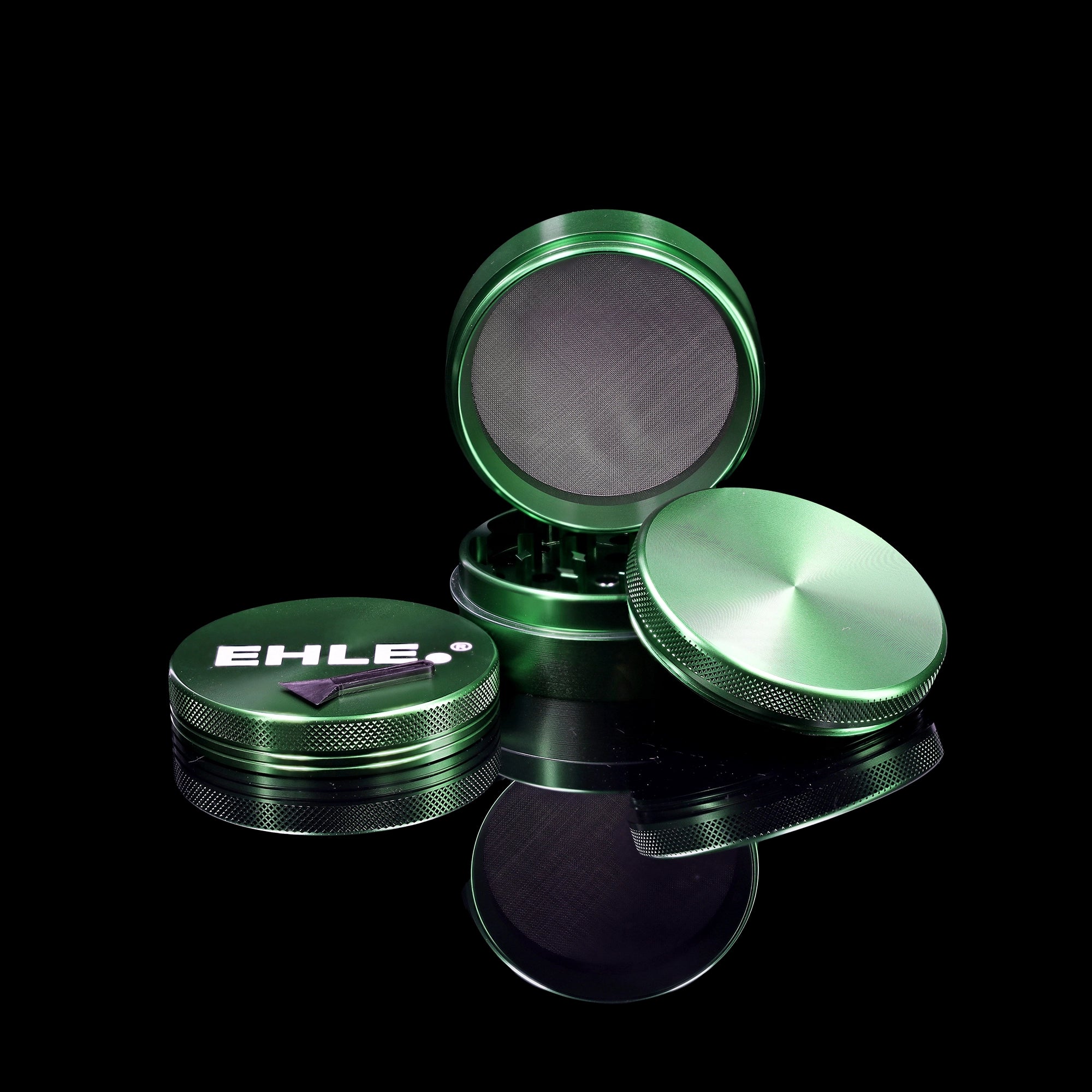 ehle-aluminium-grinder-63mm-gr-n-4-teilig-mit-pollensieb image 2