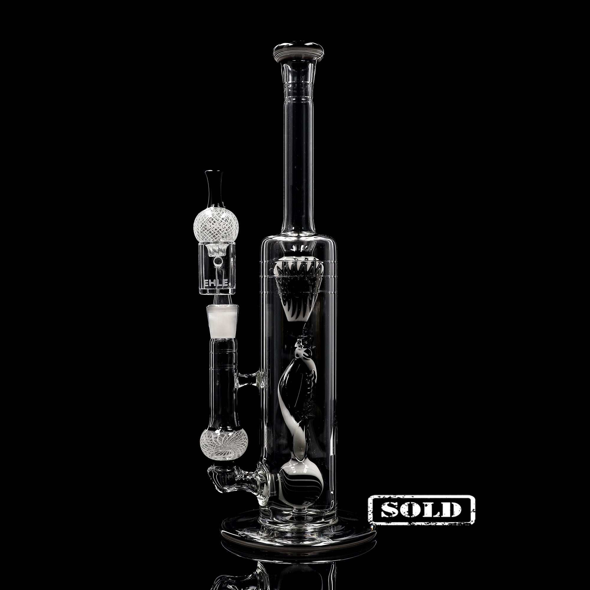 ehle-best-of-2024-august-bottle-perc-black-white-bong-ns14-5mm image 2