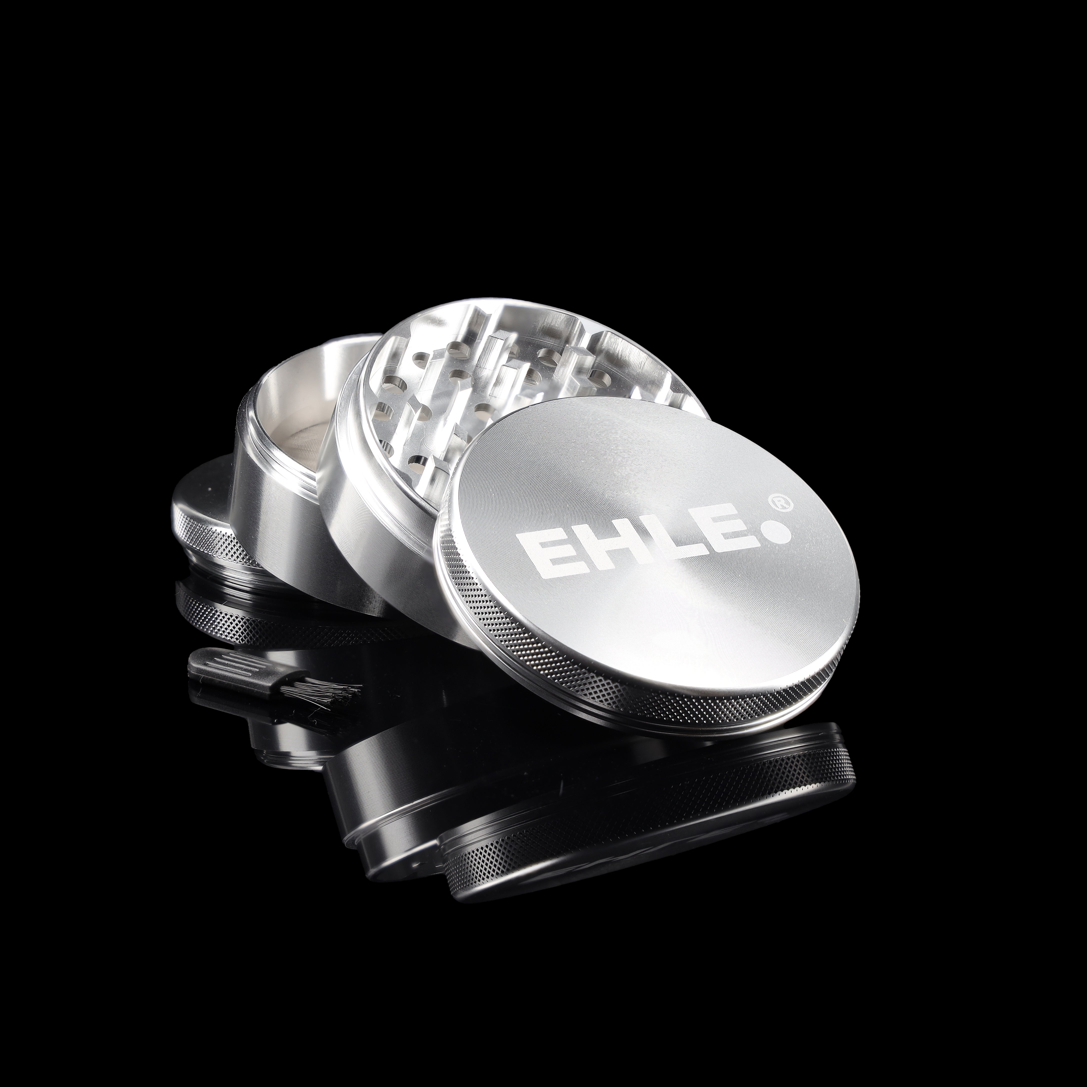 ehle-aluminium-grinder-75mm-silber-4-teilig-mit-pollensieb image 2