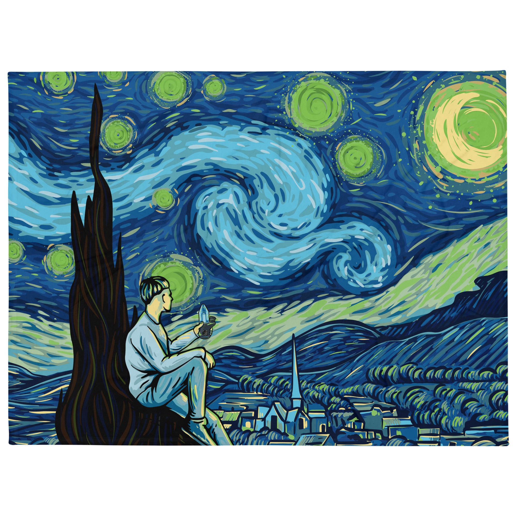 focus-v-carta-starry-night-throw-blanket-decke image 2