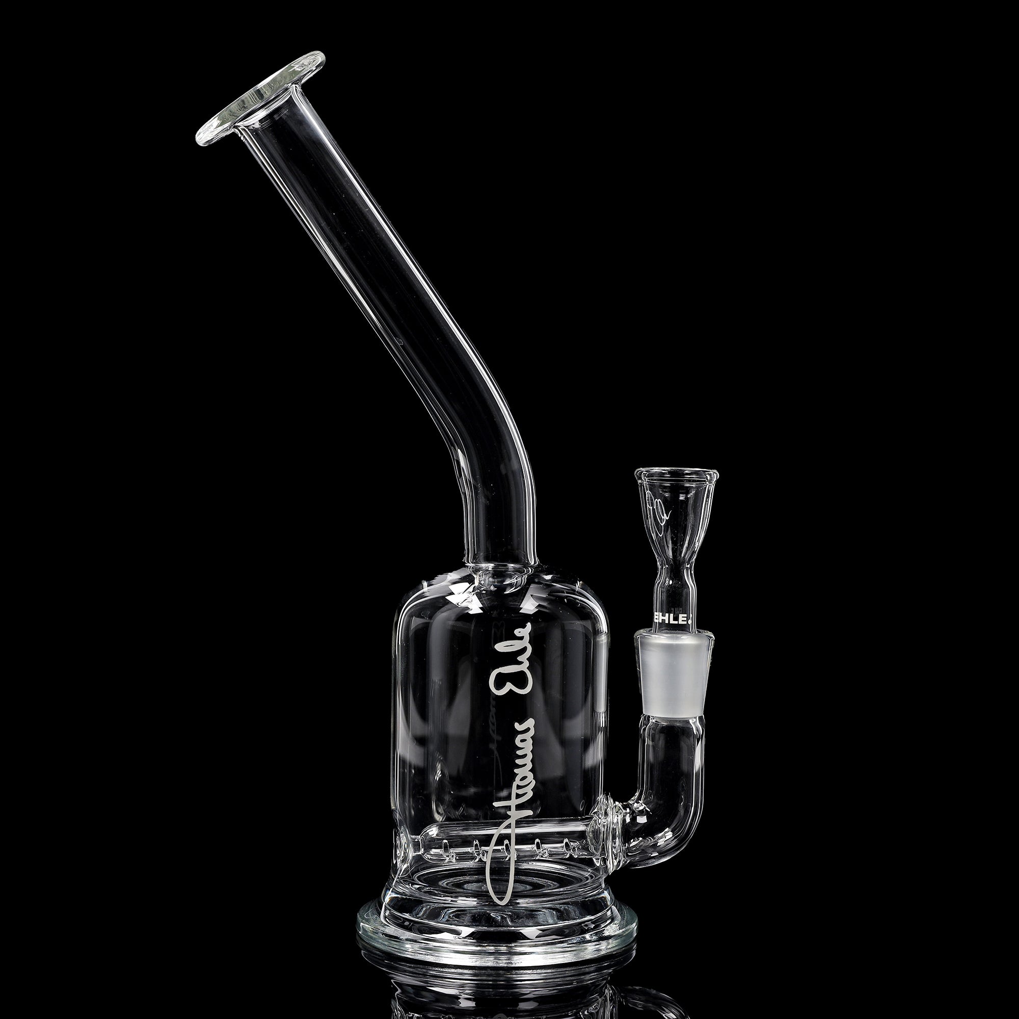 ehle-quergelegt-ns-14-glas-pfeife-10-cm-mit-thomas-ehle-logo image 1